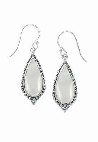 Iconic Style Contemporary Highlight boma Sterling Silver Border Teardrop Earring. 4 Stones Available