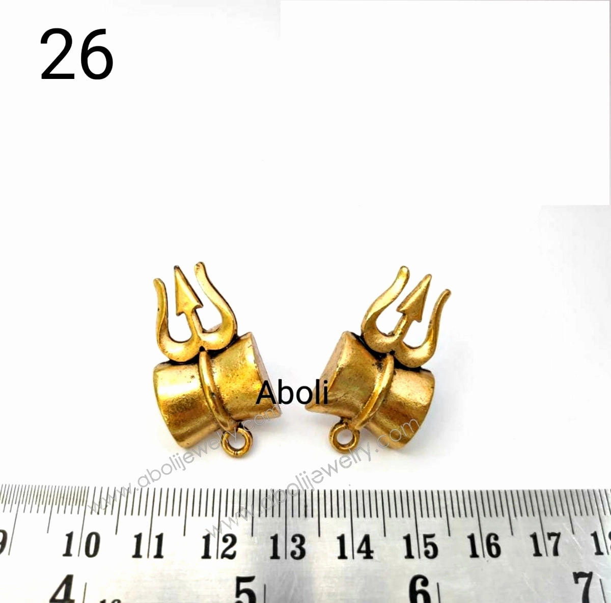 Golden Damru Trident earrings trishul stud components metal earrings findings ESG26 Classic Product Attractive Accessory
