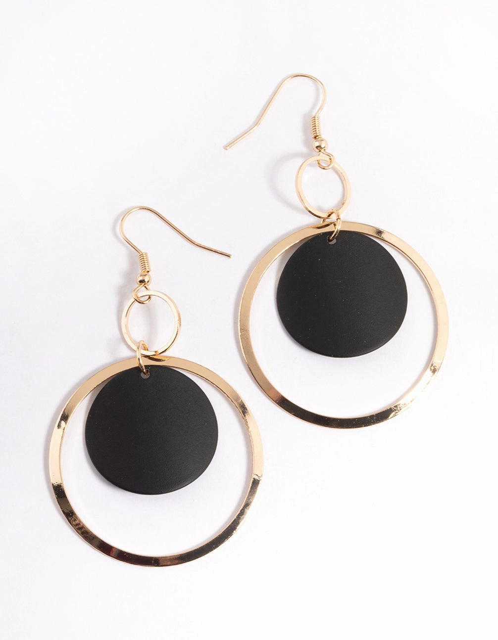 Gold Multi Open Circle Drop Earrings Glam Look