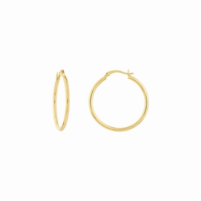 Opulent Jewelry Comfortable Selection 14K Gold 2mm x 30mm Polished Hoop Earrings