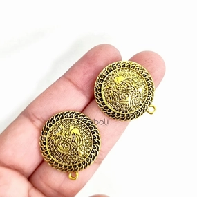 Golden stud earring components metal earrings findingsESG66 Trendy Creation Bright Trinket