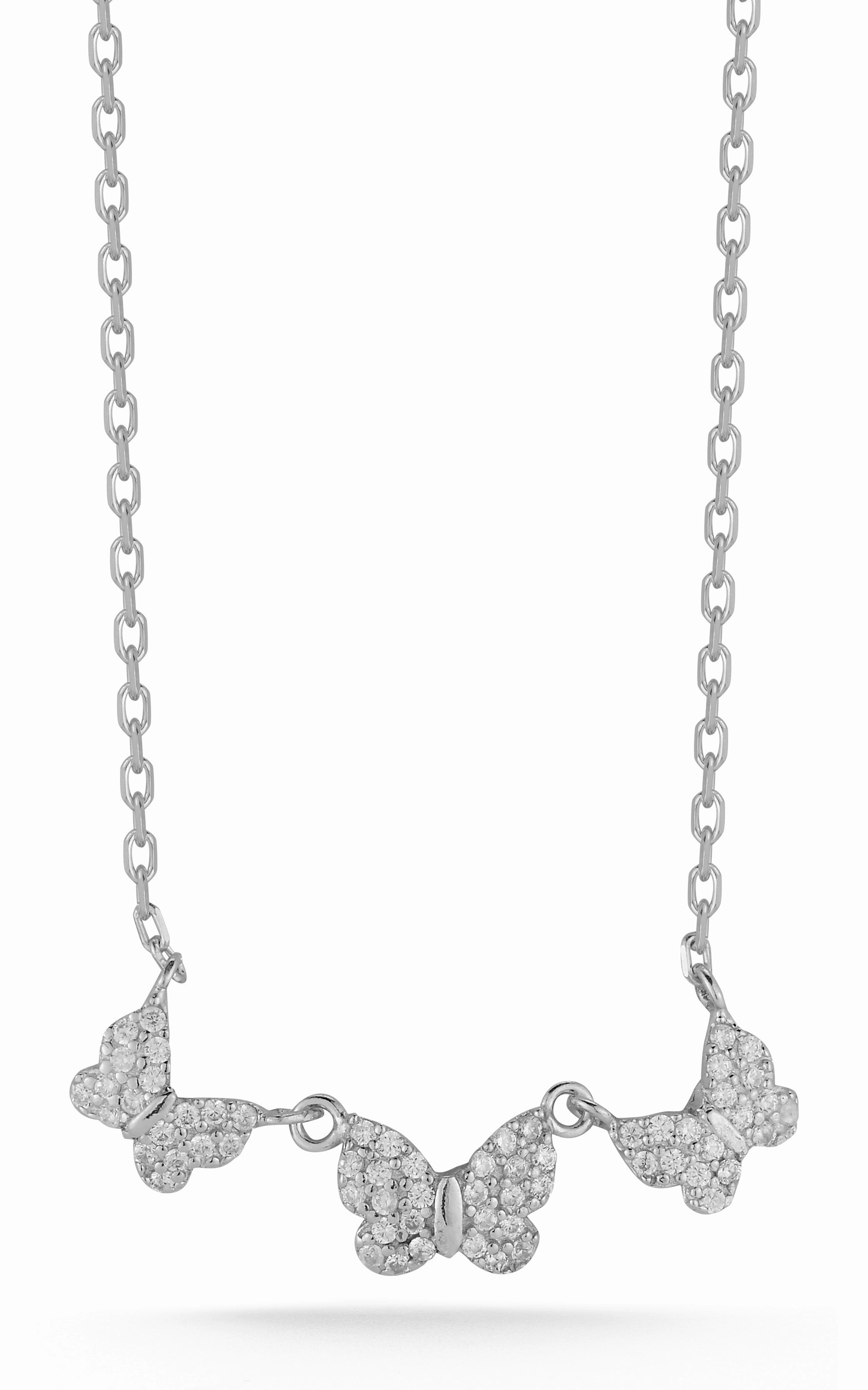 Dainty Appeal Triple Butterfly Necklace