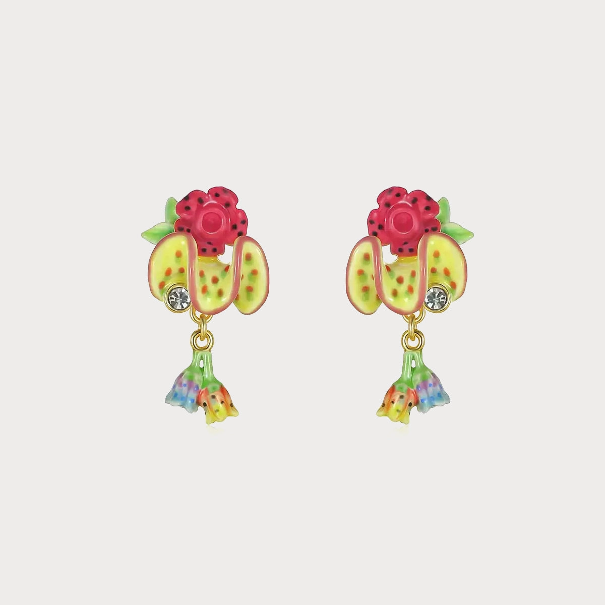 Tropical Flower Earrings Polished Layer
