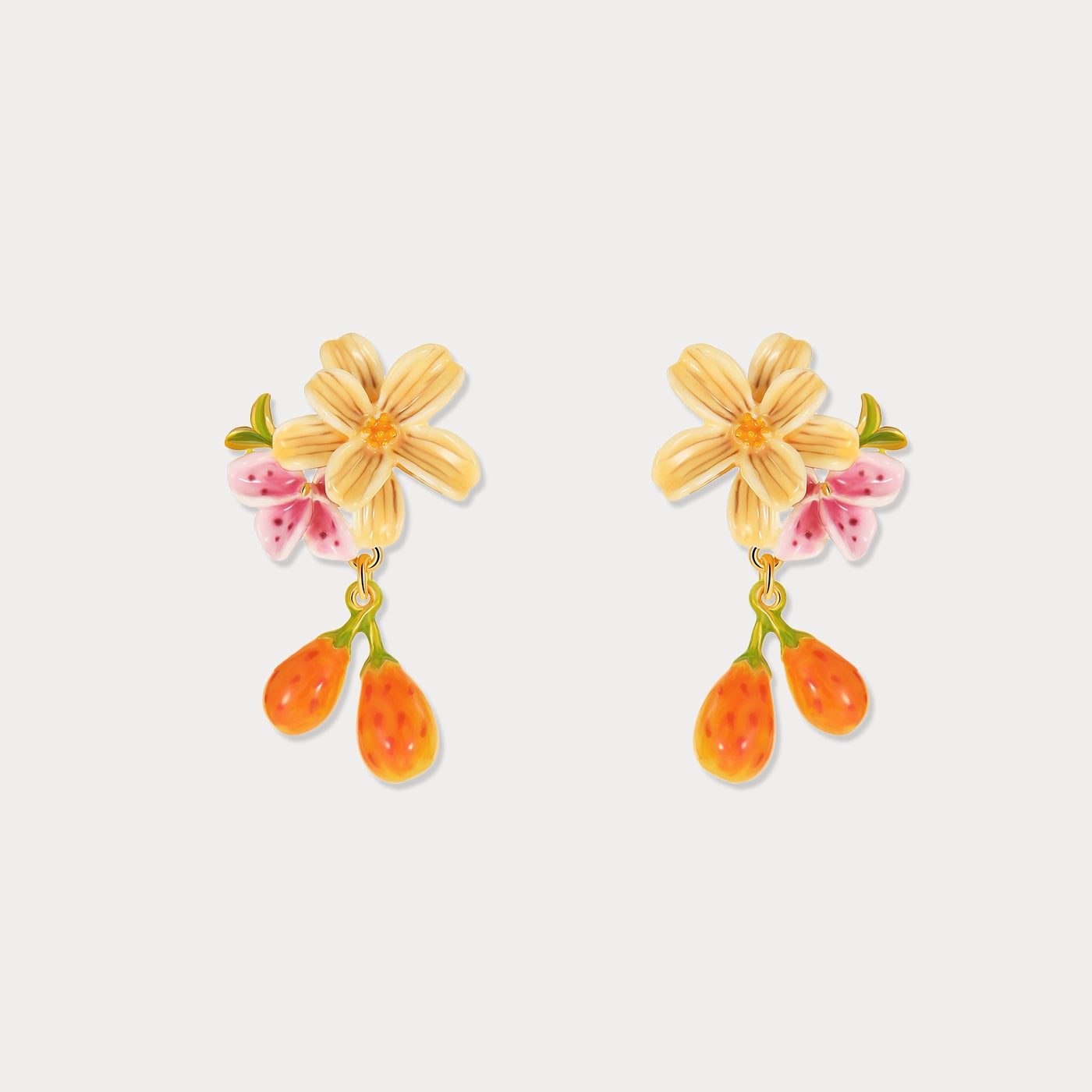 Versatile Shine Sweet Pear Flower Earrings