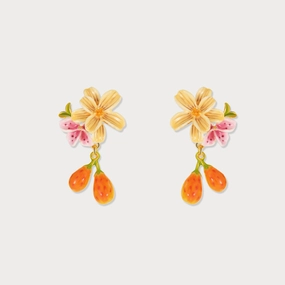 Versatile Shine Sweet Pear Flower Earrings