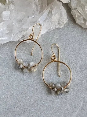 Truly Earrings Small - 14k Gold-Fill   Labradorite True Touch