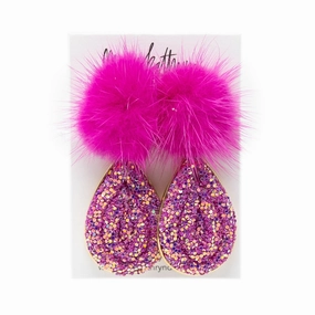 Raspberry Lacey Puff Earrings Premium Detail Timeless Jewelry Look