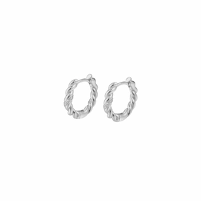 TWISTED SPARKLE SILVER HOOPS Sophisticated option