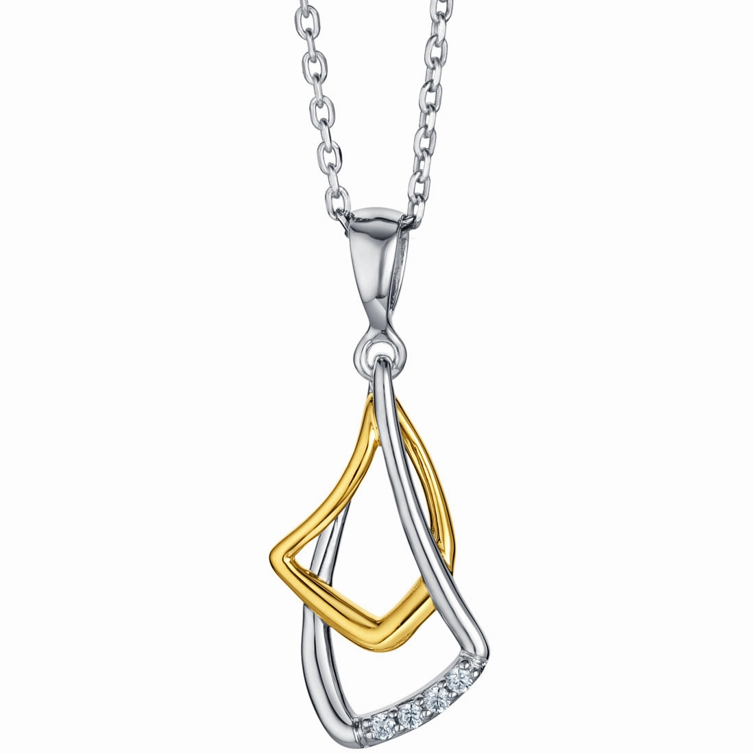 Comfortable Present Perfect Design Two-Tone Sterling Silver Waterfall Petals Pendant