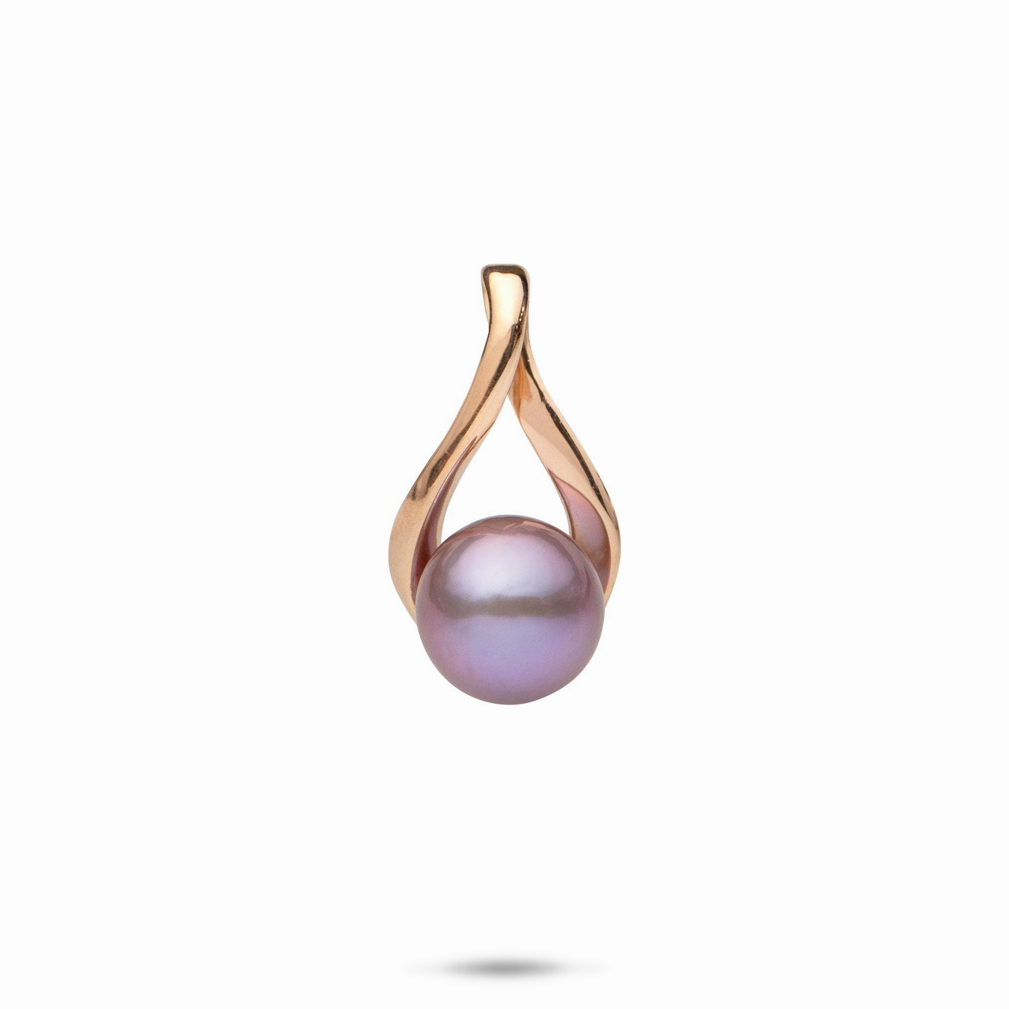 Ultraviolet Freshwater Pearl Pendant in Rose Gold - 9-10mm For Couple Everyday Style