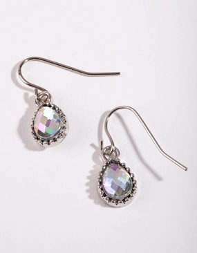 Delicate Vibe Petrol Effect Teardrop Earrings