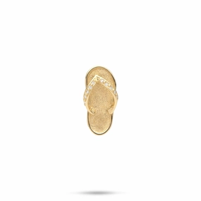 Slipper Pendant in Gold with Diamonds - 18mm Stunning Accessory Artisan Gift