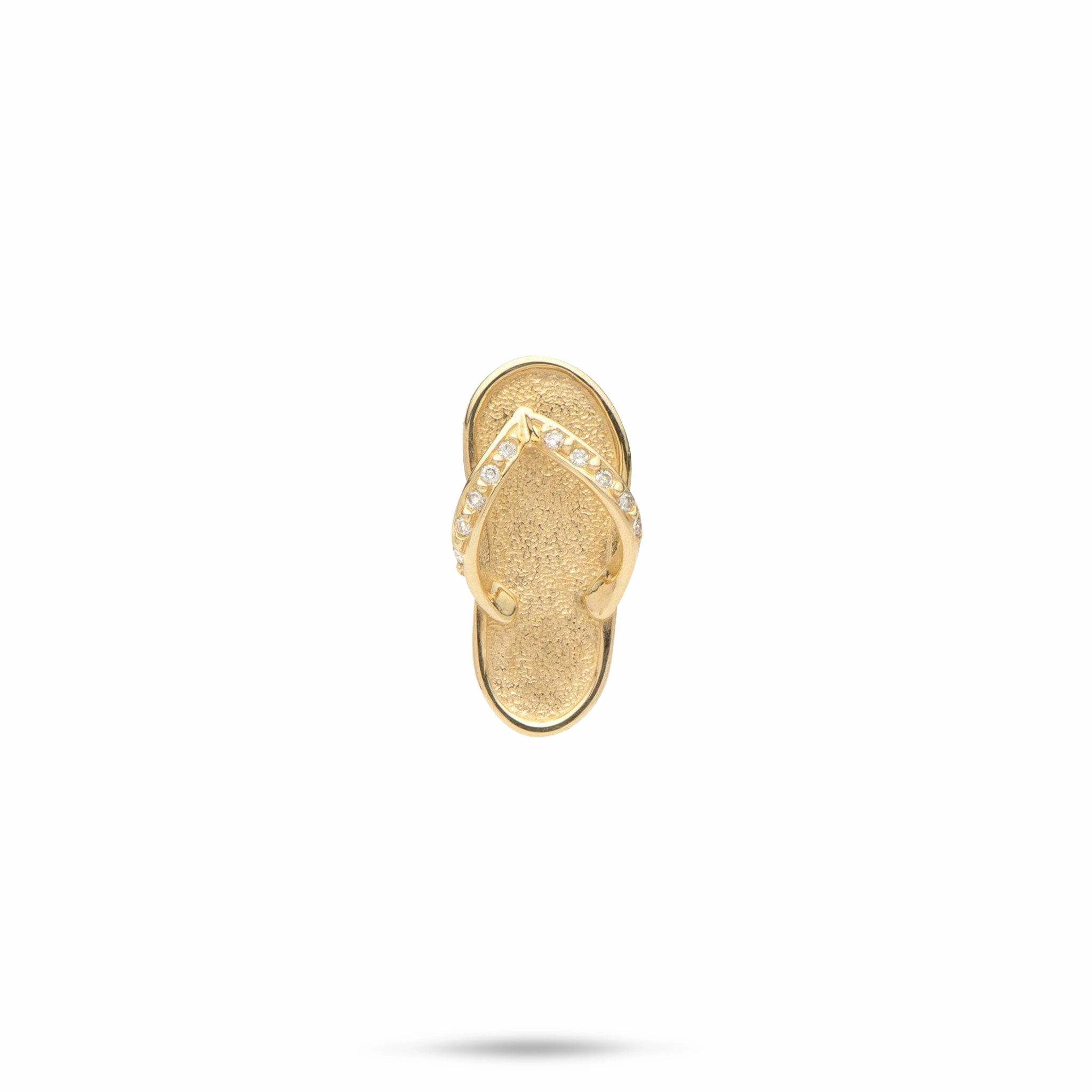 Slipper Pendant in Gold with Diamonds - 18mm Stunning Accessory Artisan Gift
