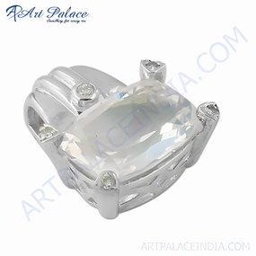 Stunning CZ Gemstone Silver Pendant - Cool and Elegant Jewelry Wonderful Style Pretty Gift