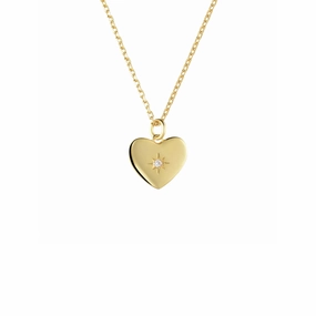 Gold Spark Heart Necklace Cool Detail