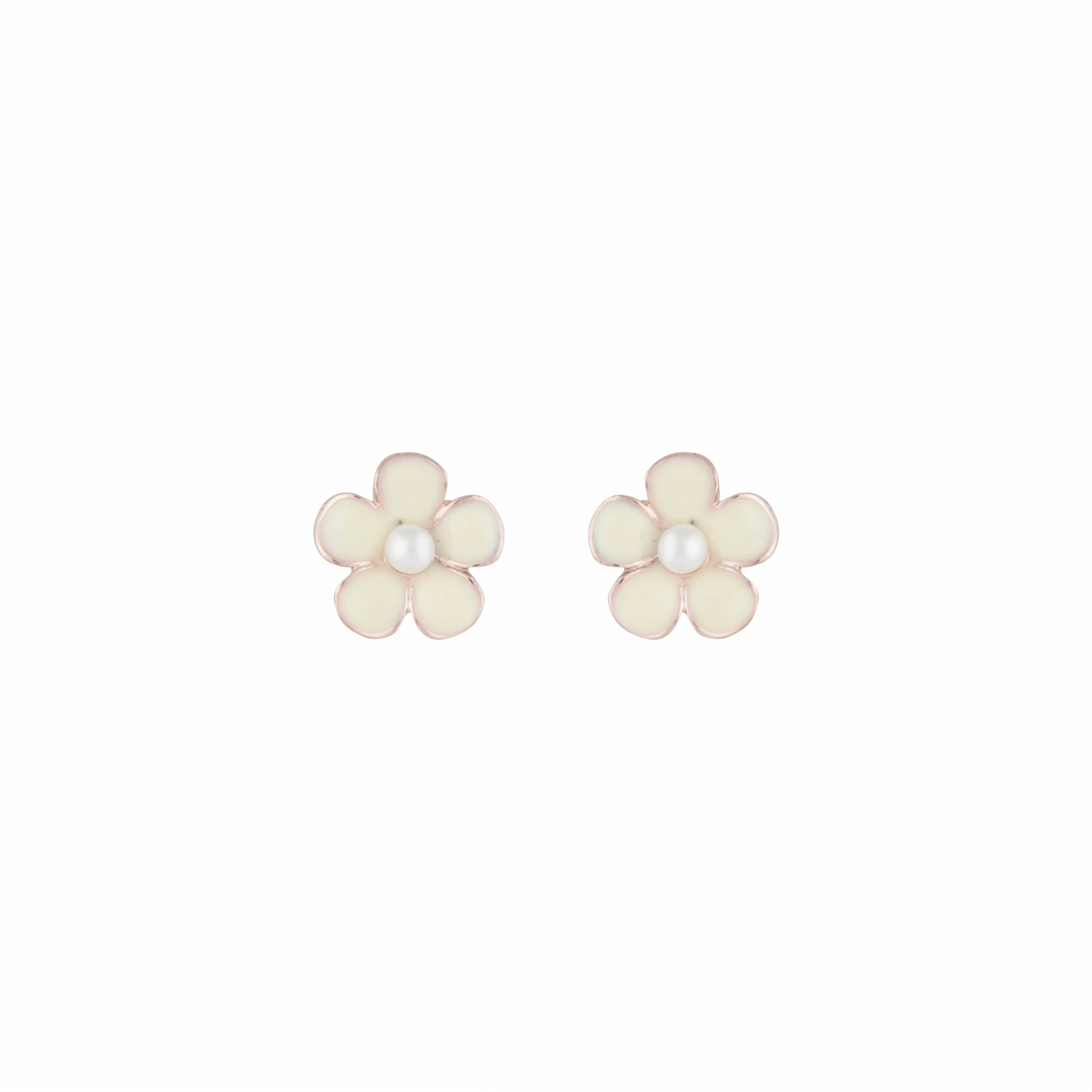 Dressy Mood Flower Daisy White Stud Earrings