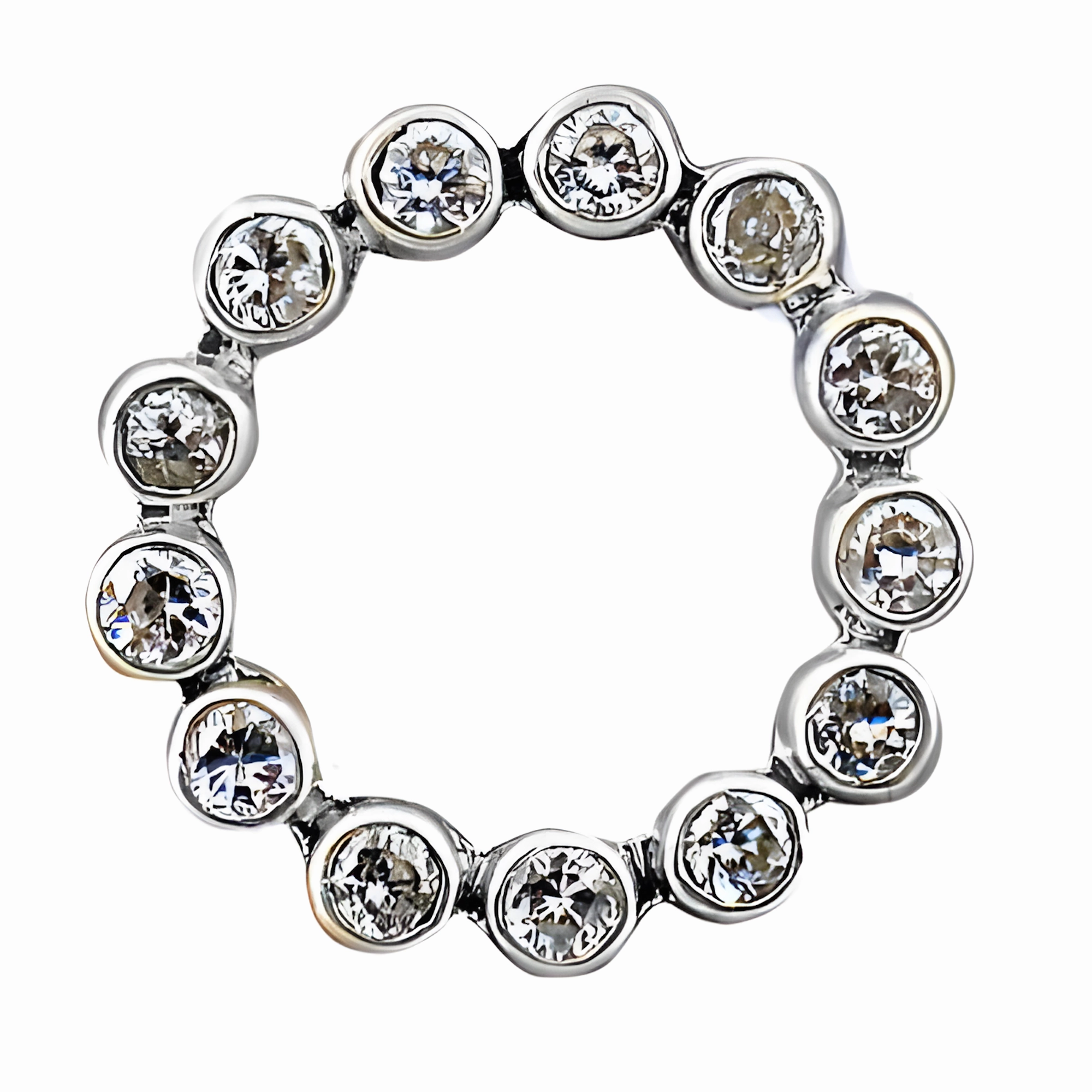 Classic Cubic Zirconia Gemstone Sterling Silver 925 Pendant - Elegant Jewelry Stunning Ornament Urban Teen