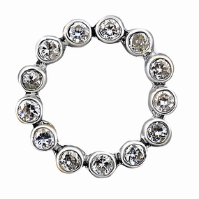 Classic Cubic Zirconia Gemstone Sterling Silver 925 Pendant - Elegant Jewelry Stunning Ornament Urban Teen