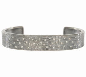 Silver Aspen Squared Cuff - Oxidized Silver   Reclaimed VS Diamonds Pure Brilliance Elite Highlight