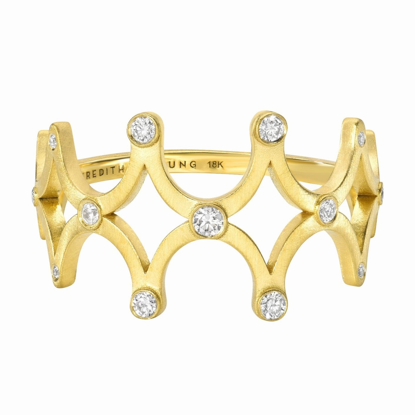Edgy Mood Trendy Accent Universal Energy Ring - 18k Gold   Diamonds