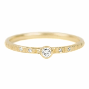 Modern Highlight Goldyn Stacker Band - 18k Gold   Reclaimed Diamonds