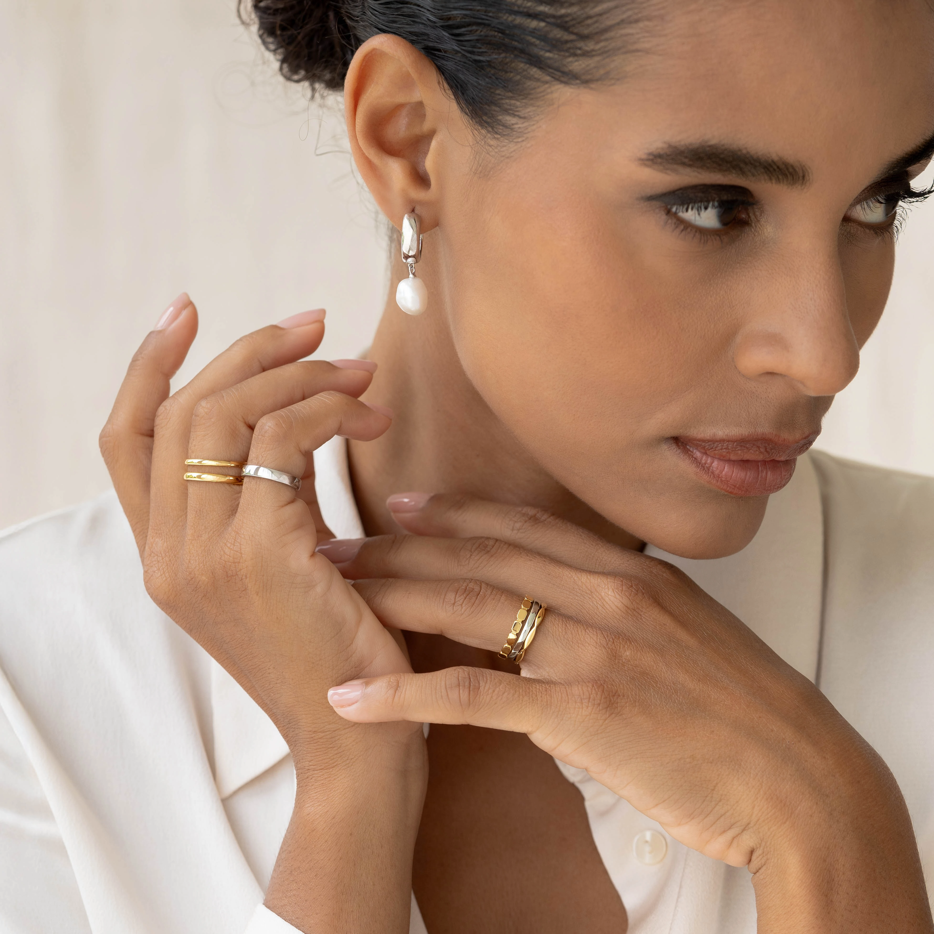 Trendy Finish Gold Double Band Ring - Kaija