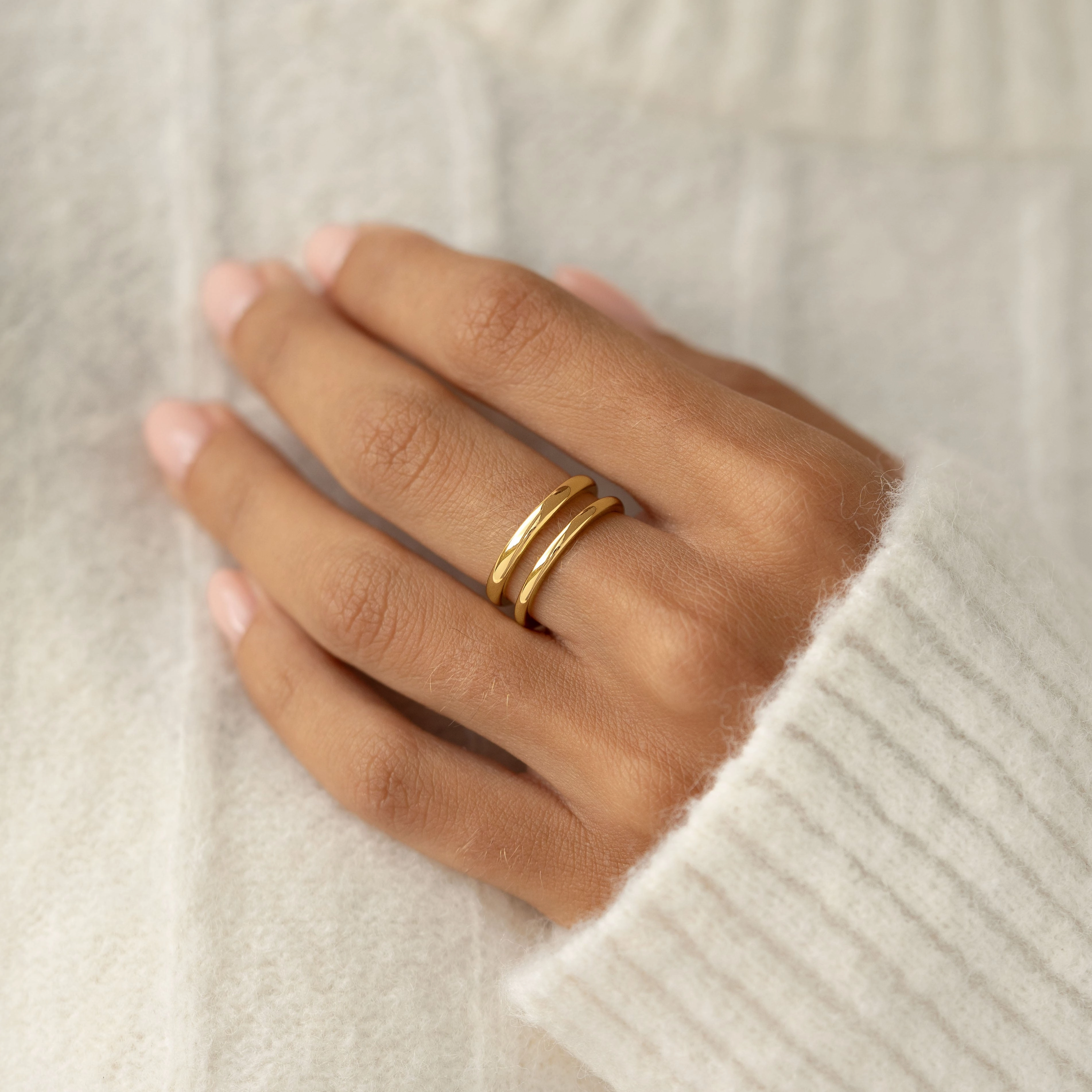 Delicate Object Gold Double Band Ring - Kaija