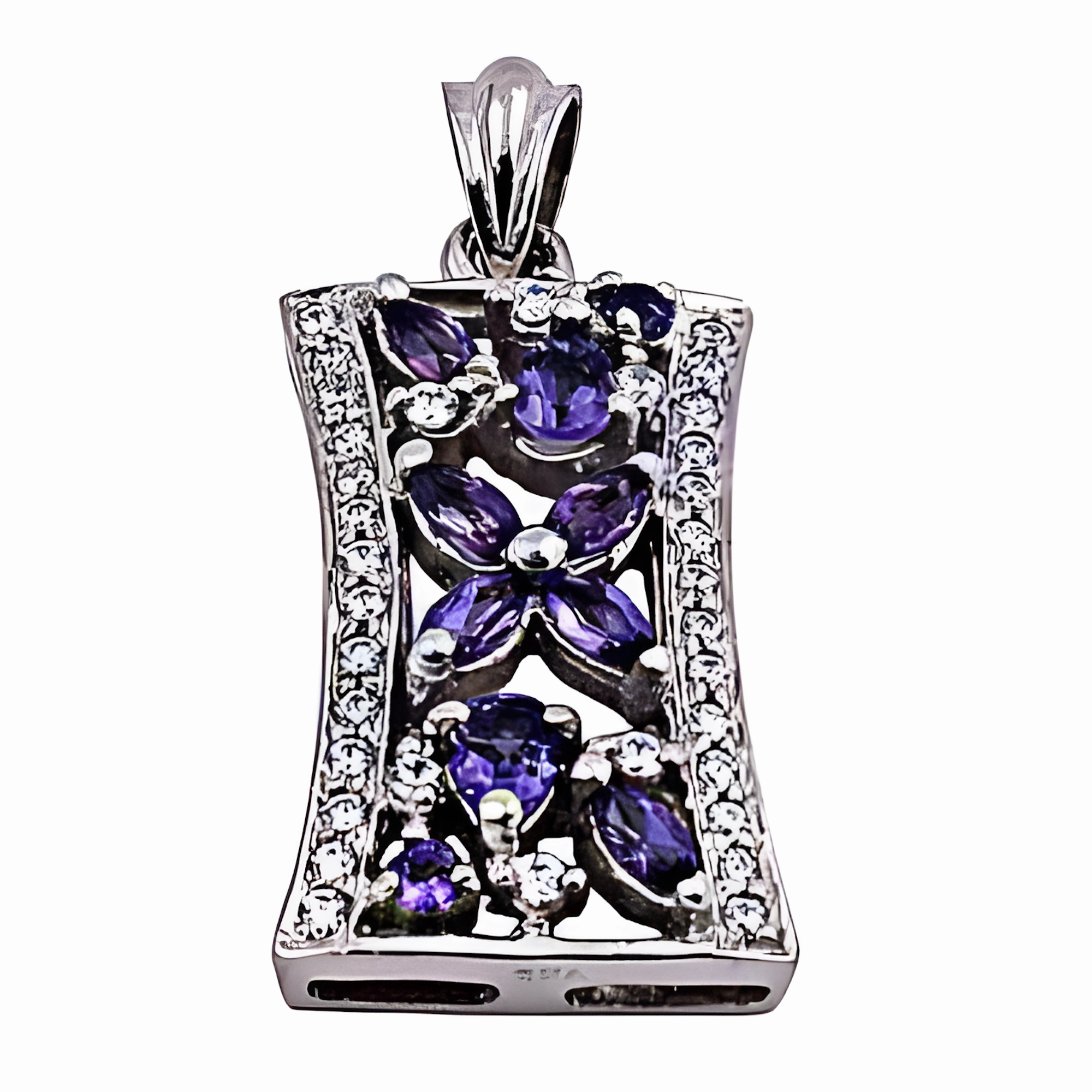 Romantic Accent Newest Amethyst Silver Gemstone Pendant - Coolest Party Wear CZ Pendant