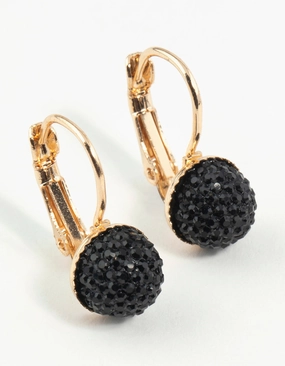 Gold Sparkle Ball Clip On Earrings Handcrafted Jewelry Finish