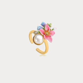 Sparkle Pop Tropical Flower Pearl Ring