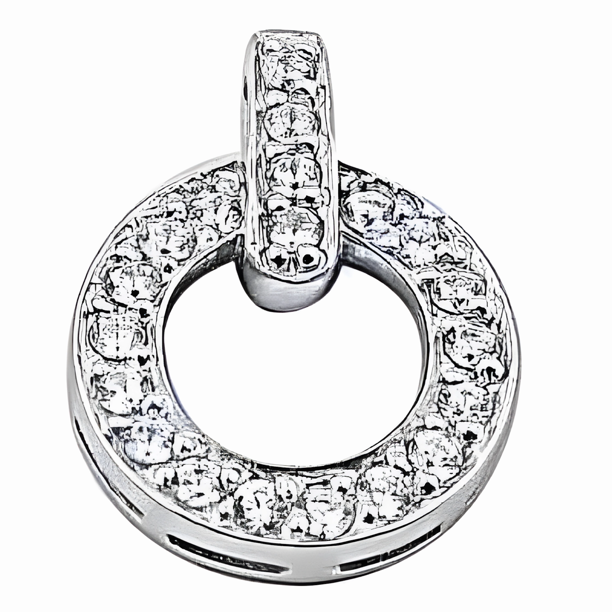 Vintage Cubic Zirconia Silver Pendant Jewelry - Antique Style Necklace Urban Style Casual Wear