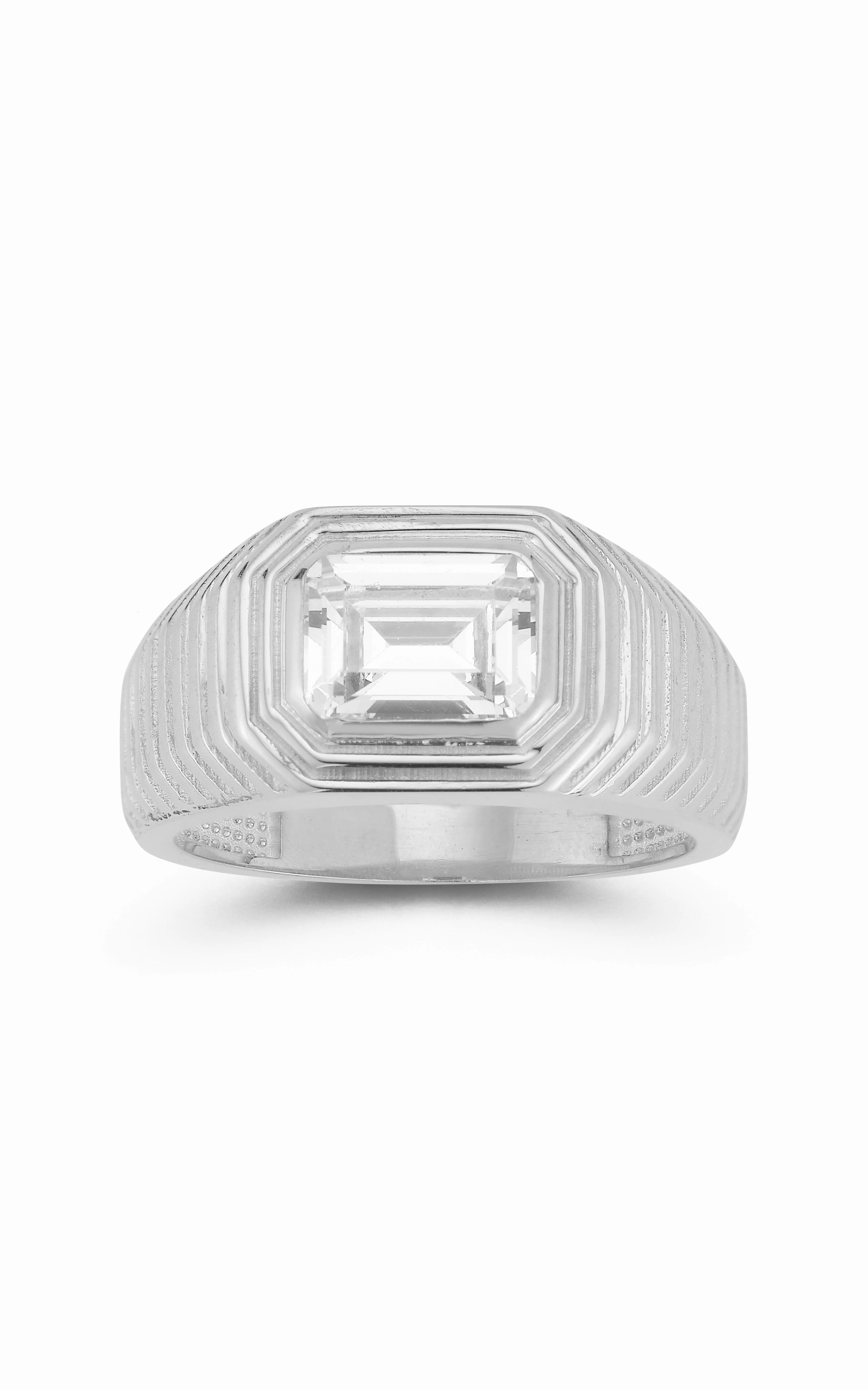 Vintage CZ Ribbed Ring Exquisite Look Season Match