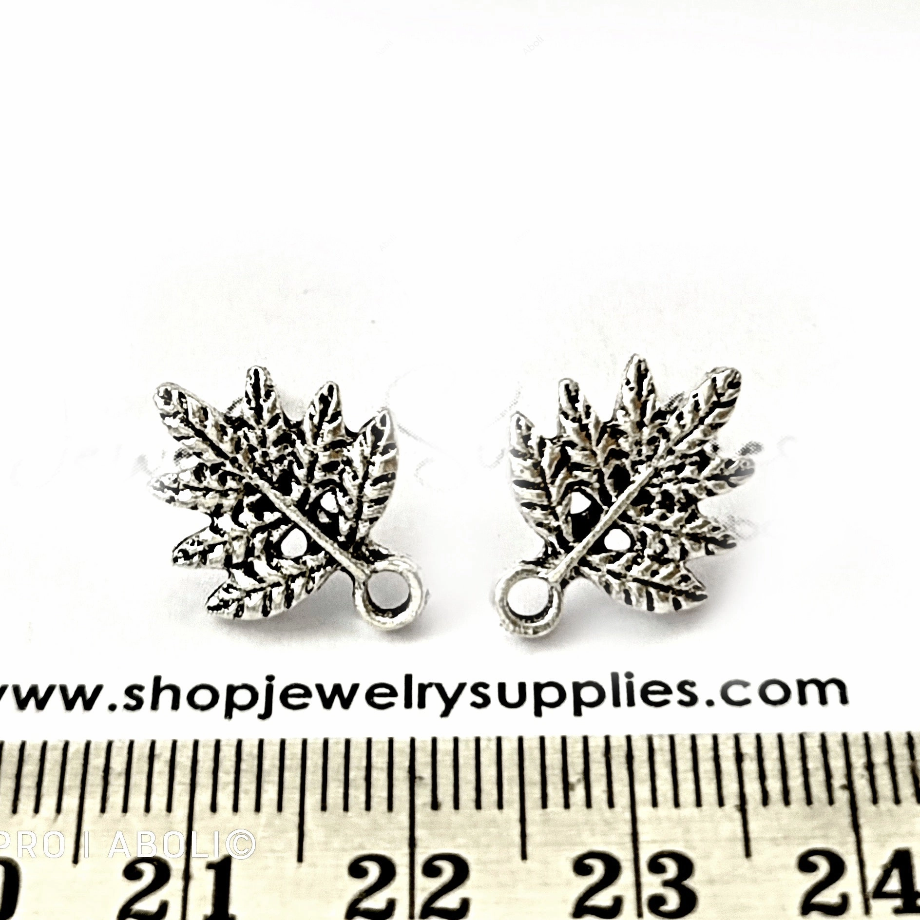 Silver leaf stud earring components metal earrings findings ESS98 Pretty Choice Party Adornment