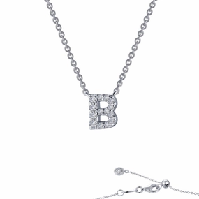 Letter B Pendant Necklace Minimal Present Polished Style