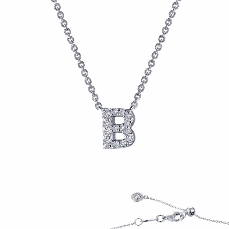 Letter B Pendant Necklace Minimal Present Polished Style