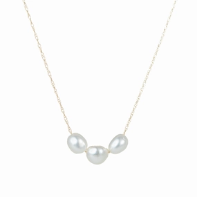 Triple South Sea Tahitian 14k Gold Necklace Classic Glow