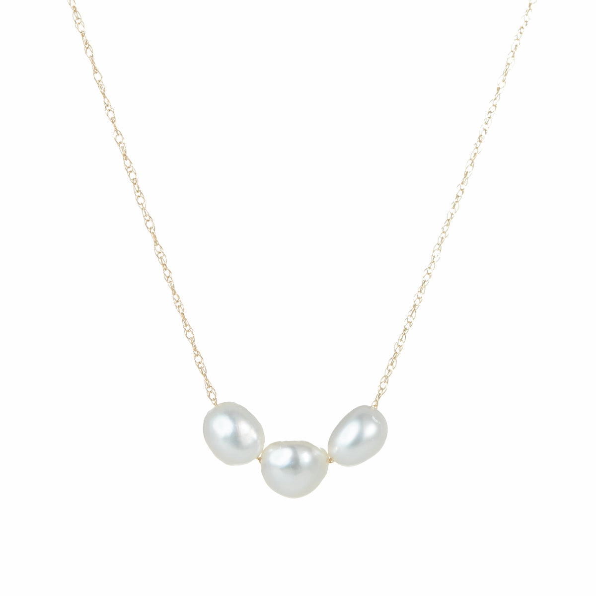 Triple South Sea Tahitian 14k Gold Necklace Classic Glow