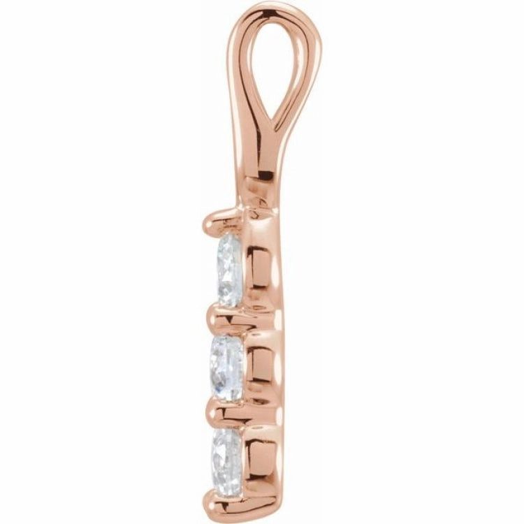Summer Feature Networking Item 14K Rose 3/4 CTW Lab-Grown Diamond Three-Stone Pendant