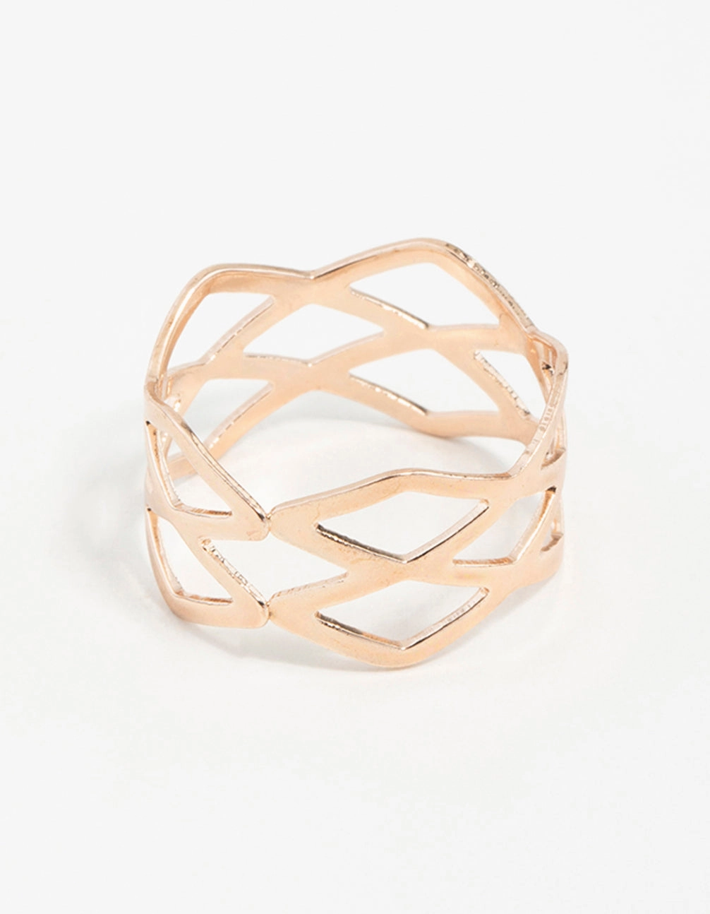 Rose Gold Multi Cross Over Ring Captivating Style