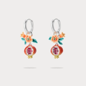 Muted Mood Gifting Vibes Sliver Pomegranate Flower Earrings