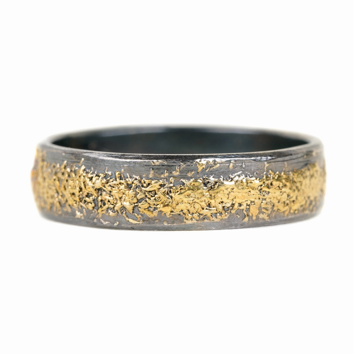 Warrior Band - 22ky Gold   Oxidized Argentium Silver Bright Look Evening Look
