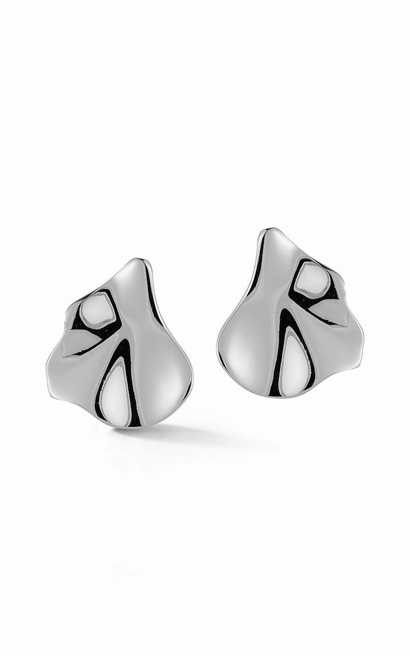 Bold Shine Wave Stud Earring