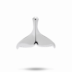 Fashion Accessory Office Gift Whale Tail Pendant in Sterling Silver - 28mm