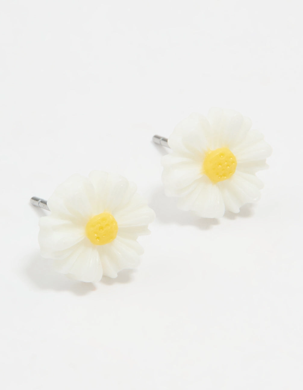Glam Set Chic piece White & Yellow Acrylic Frangipani Stud Earrings