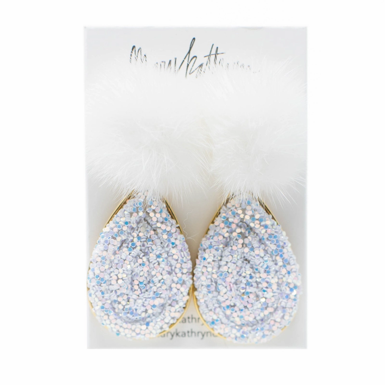 Unique Radiance White Lacey Puff Earrings