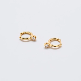 Stunning Decor Decorative Creation White Pave Round Huggie Earrings