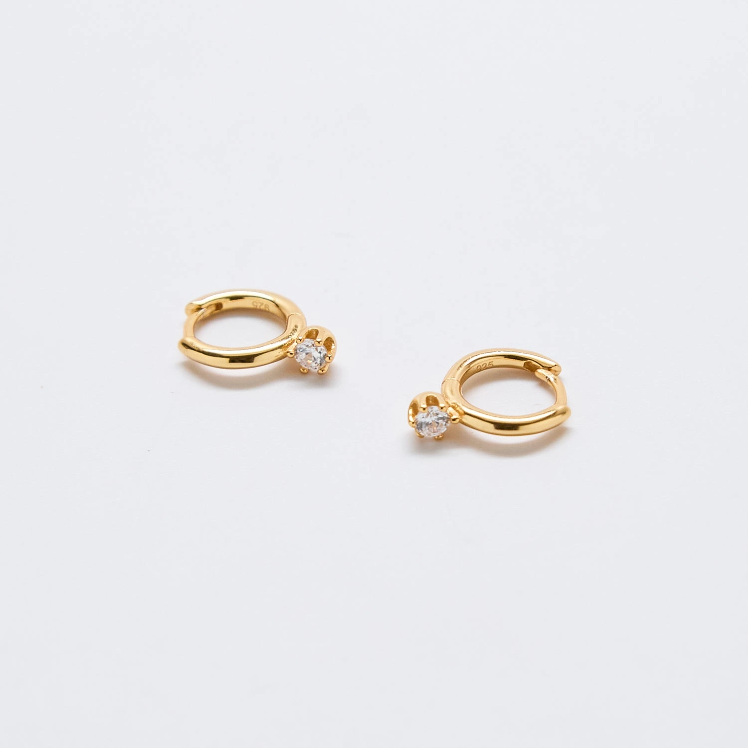 Stunning Decor Decorative Creation White Pave Round Huggie Earrings