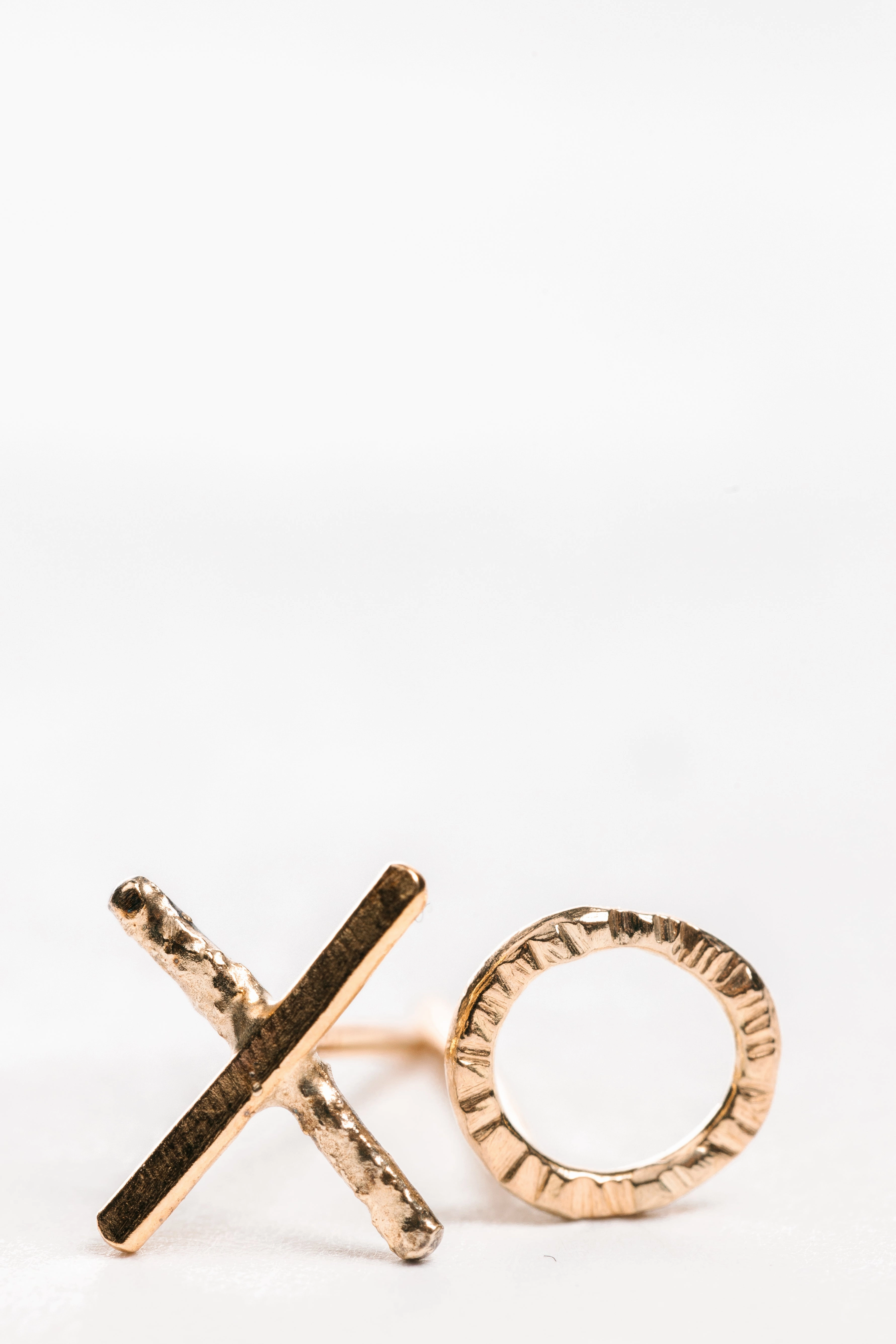 Refined Style X-O Studs - 22k/18k Gold   Oxidized Silver