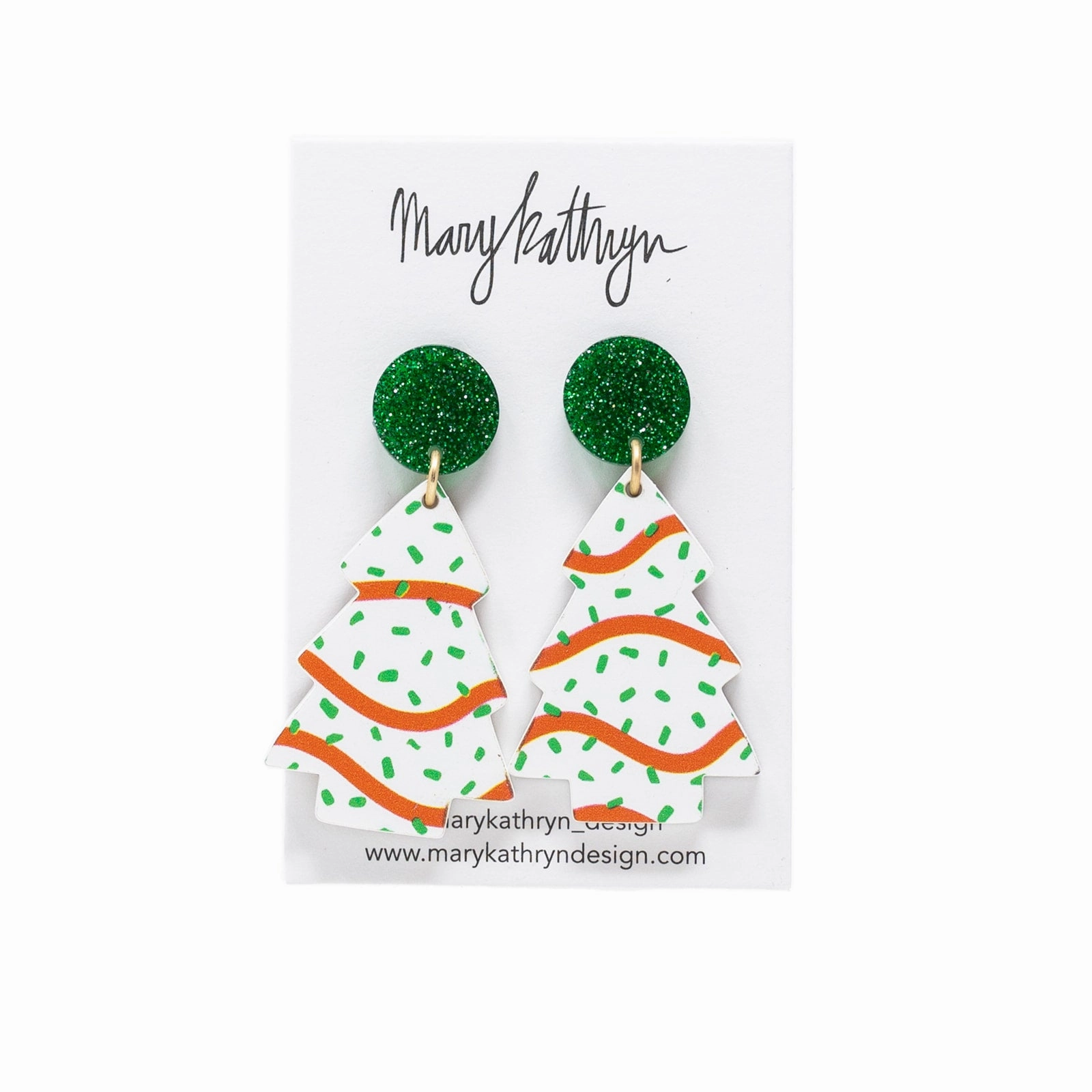 Charming Radiance Xmas Tree Cake Earrings