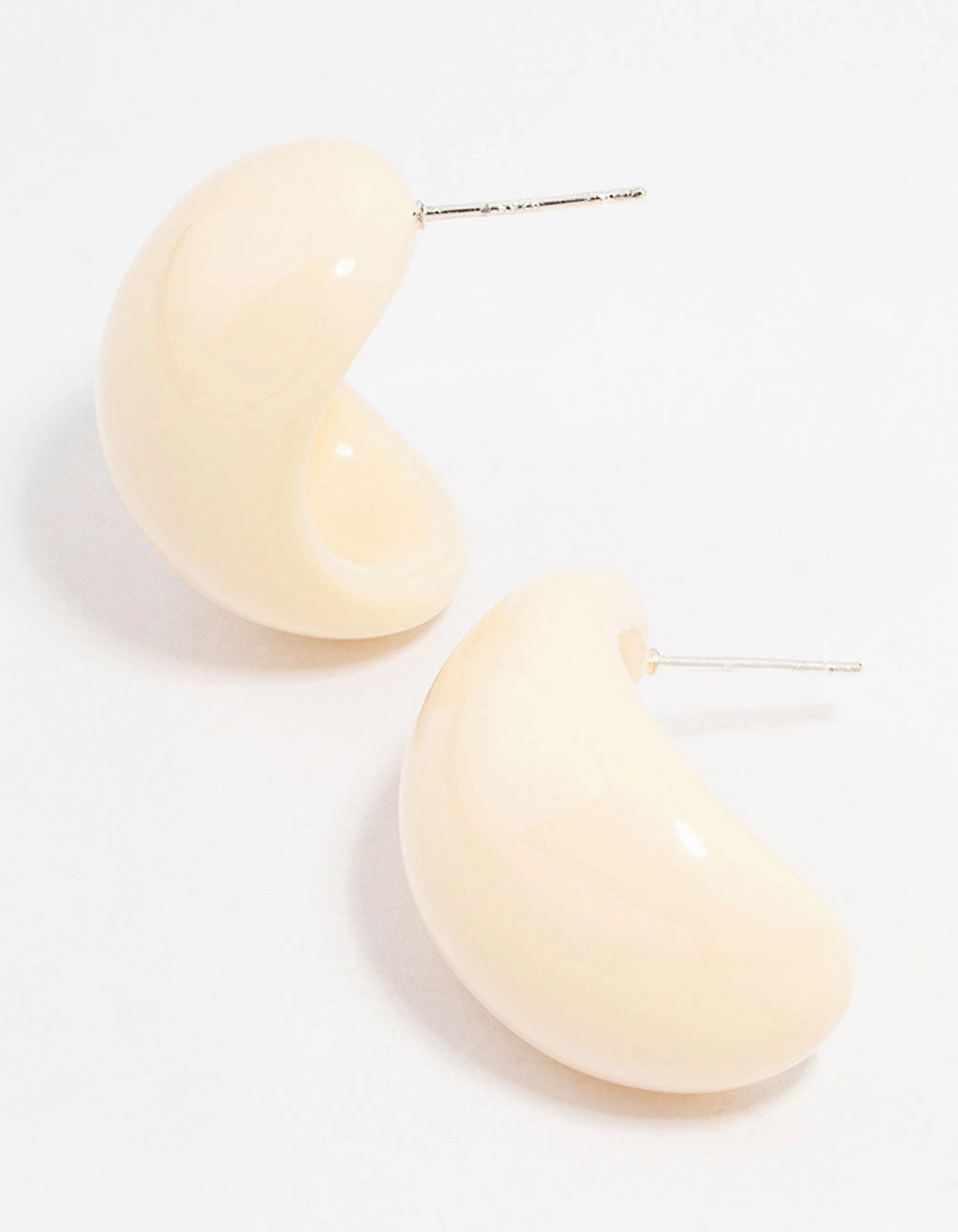 Yellow Acrylic Bubble Oval Hoop Earrings Unique Look